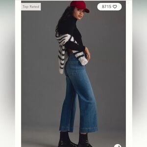 The Colette Cropped High-Rise Wide-Leg Jeans by Maeve for Anthropology